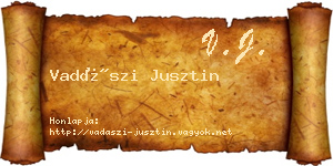 Vadászi Jusztin névjegykártya